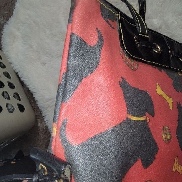 Dooney & Bourke Scottie dog coated canvas handbag purse vintage - Picture 6 of 16